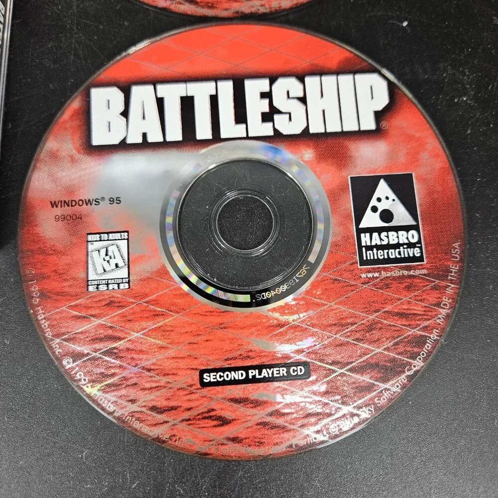 Vintage Battleship PC Game CD-ROM Windows 95 Hasbro 2 Disc Set 99004 USA 1996